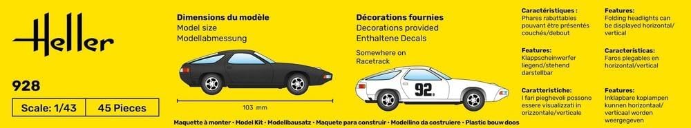 Heller - 1/43 Starter Kit Porsche 928 (9/23) *