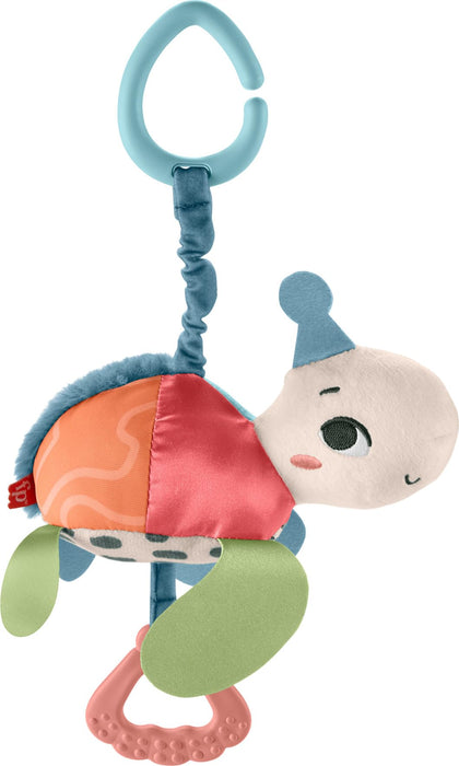 Fisher-Price Baby Stroller Toy Planet Friends Sea Me Bounce Turtle with Teether, Bouncing Motion & Sounds for Newborns, Made of 80% recycled Plastic and FSC certified packaging, HKD62