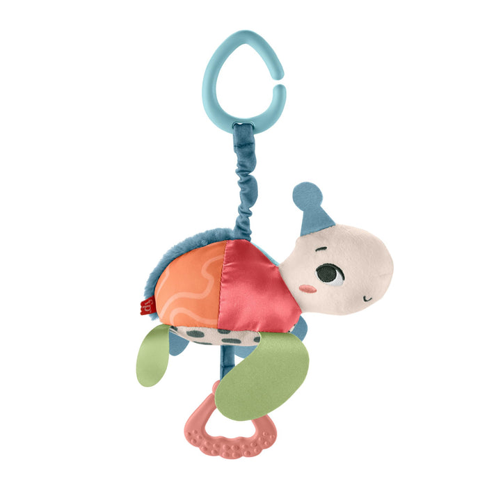 Fisher-Price Baby Stroller Toy Planet Friends Sea Me Bounce Turtle with Teether, Bouncing Motion & Sounds for Newborns, Made of 80% recycled Plastic and FSC certified packaging, HKD62