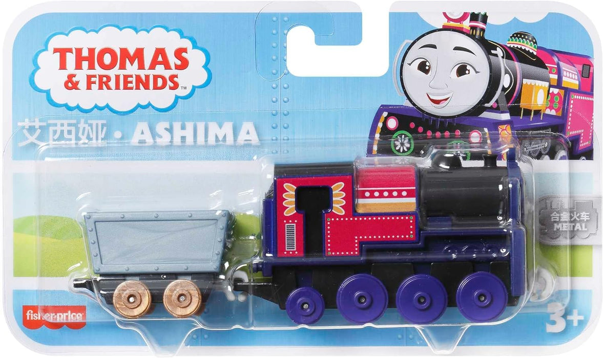 Thomas & Friends Toy Train, Ashima Diecast Metal Push-Along Engine with Crystal Cargo Car for Preschool Railway Play, HNN20