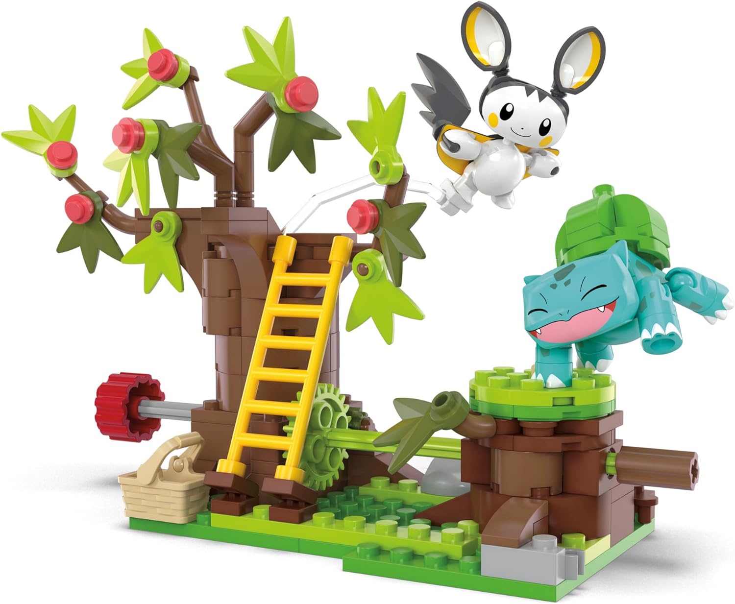 MEGA Pokémon Adventure Builder - erlebnisreiches Bauset mit 194 Teilen, beweglichen Pokémon Emolga und Bisasam, fähig zu Flugbewegungen, für Kinder ab 7 Jahren, HTH69