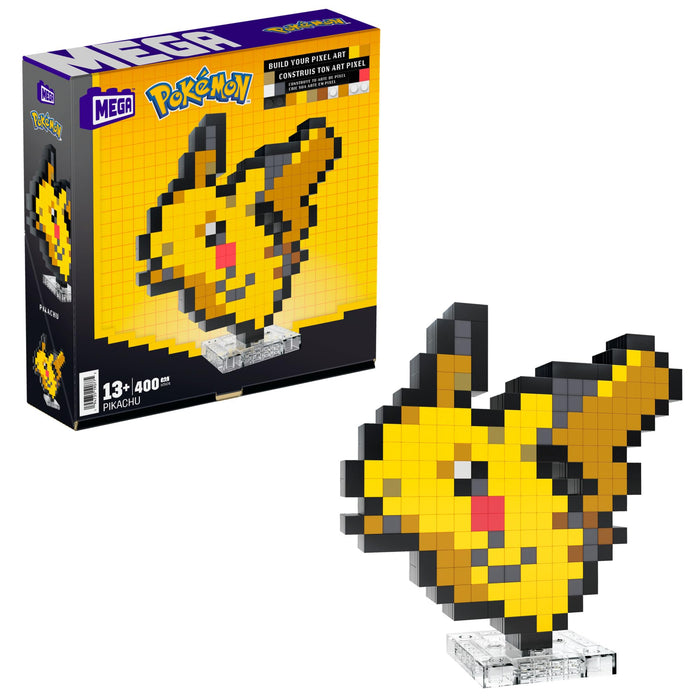 Mega Pokémon Pixel Art Pikachu 400 Bloques de construcción, Estilo Retro pixelado, decoración para coleccionistas, Juguete +13 años (HTH74