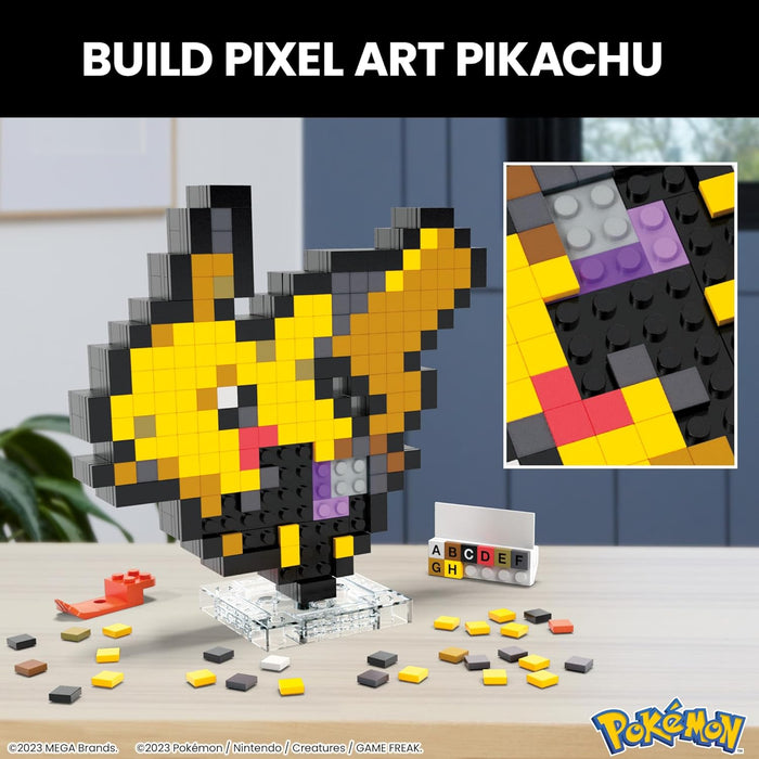 Mega Pokémon Pixel Art Pikachu 400 Bloques de construcción, Estilo Retro pixelado, decoración para coleccionistas, Juguete +13 años (HTH74