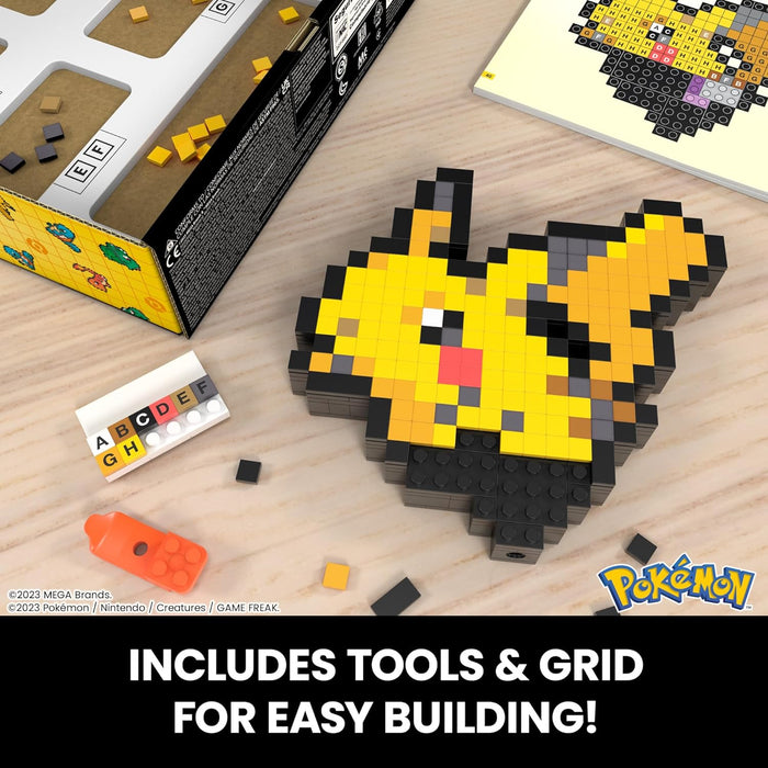 Mega Pokémon Pixel Art Pikachu 400 Bloques de construcción, Estilo Retro pixelado, decoración para coleccionistas, Juguete +13 años (HTH74