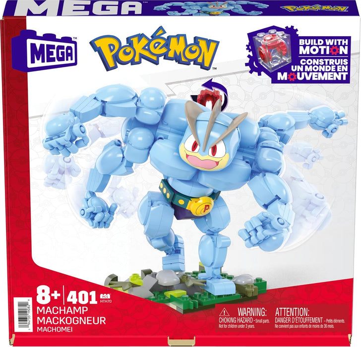 Mega Pokémon Machamp, 401 Bloques de construcción con Movimiento, Juguete +8 años (Mattel HTH70