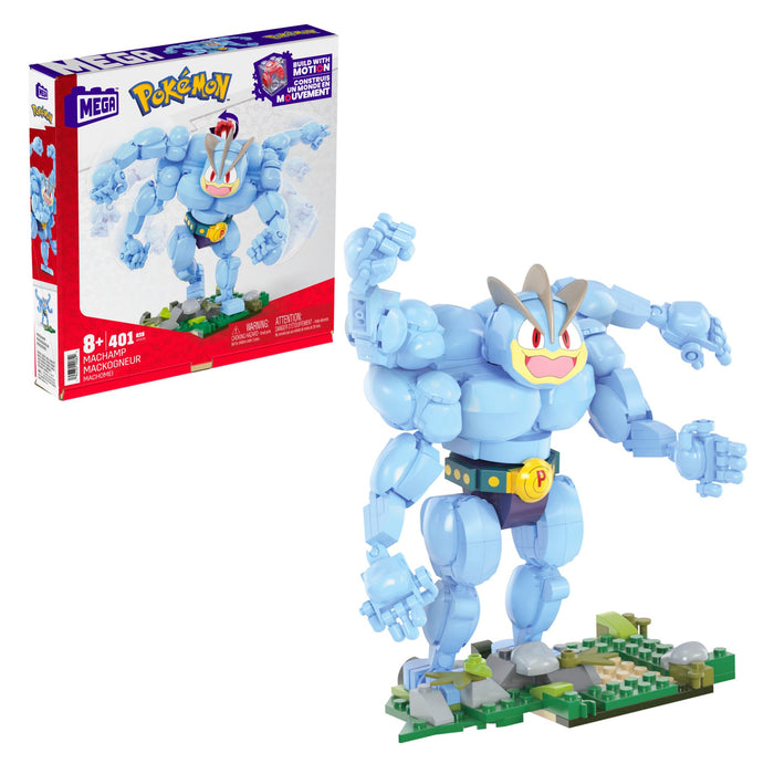Mega Pokémon Machamp, 401 Bloques de construcción con Movimiento, Juguete +8 años (Mattel HTH70
