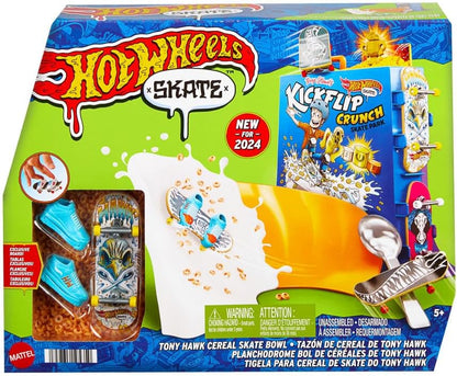 Hot Wheels Skate Tony Hawk Bol de Cereales Set de Juego con monopatín de Juguete con 1 par de Zapatillas para Dedos, +5 años (Mattel HTP09