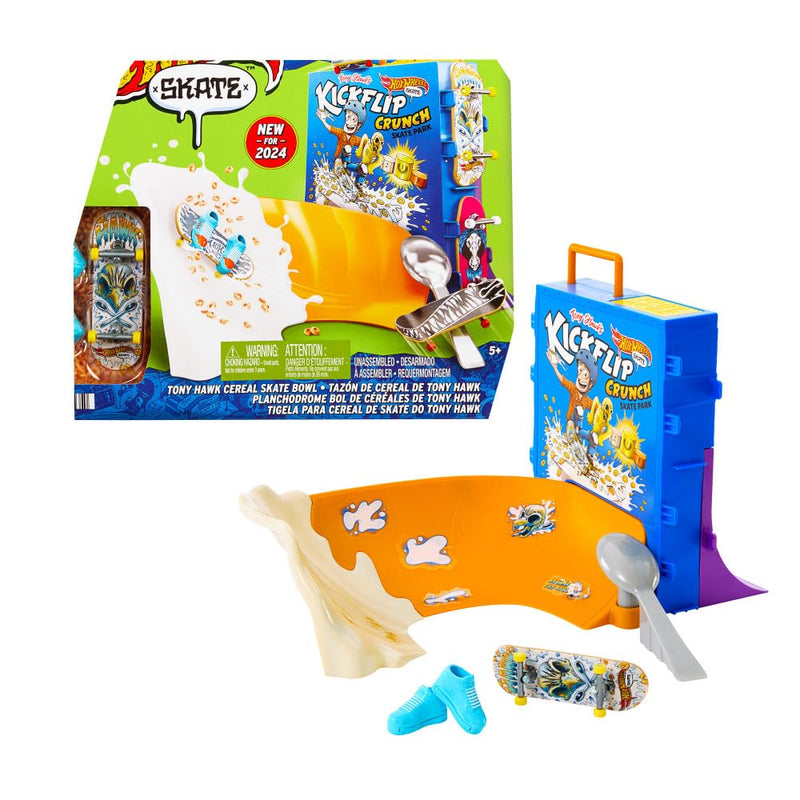 Hot Wheels Skate Tony Hawk Bol de Cereales Set de Juego con monopatín de Juguete con 1 par de Zapatillas para Dedos, +5 años (Mattel HTP09