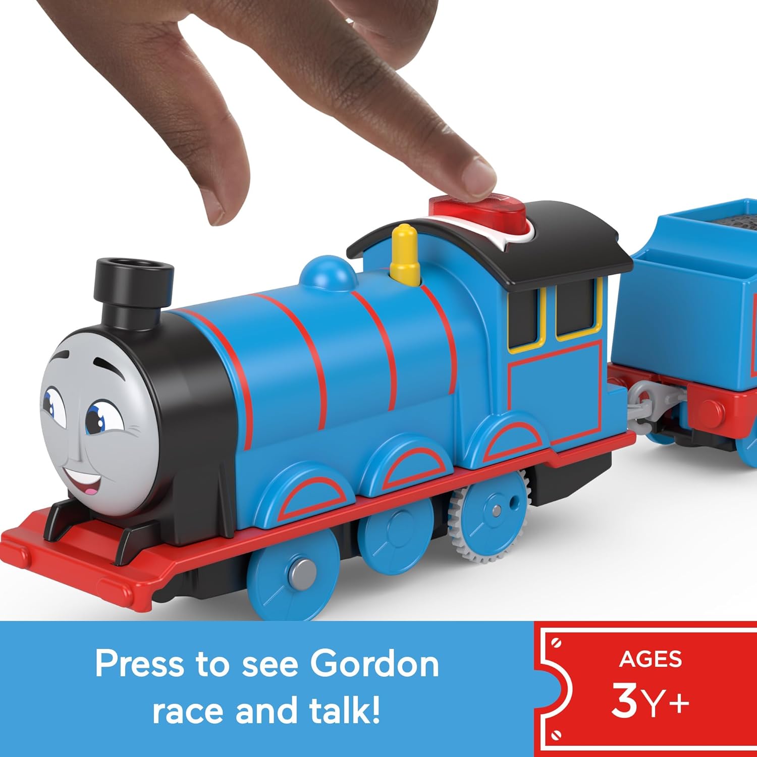 Thomas & Friends Motorized Toy Train Talking Gordon Battery-Powered Engine with Sounds & Phrases for Preschool Kids 3+ Years, UK English Version, HWY29