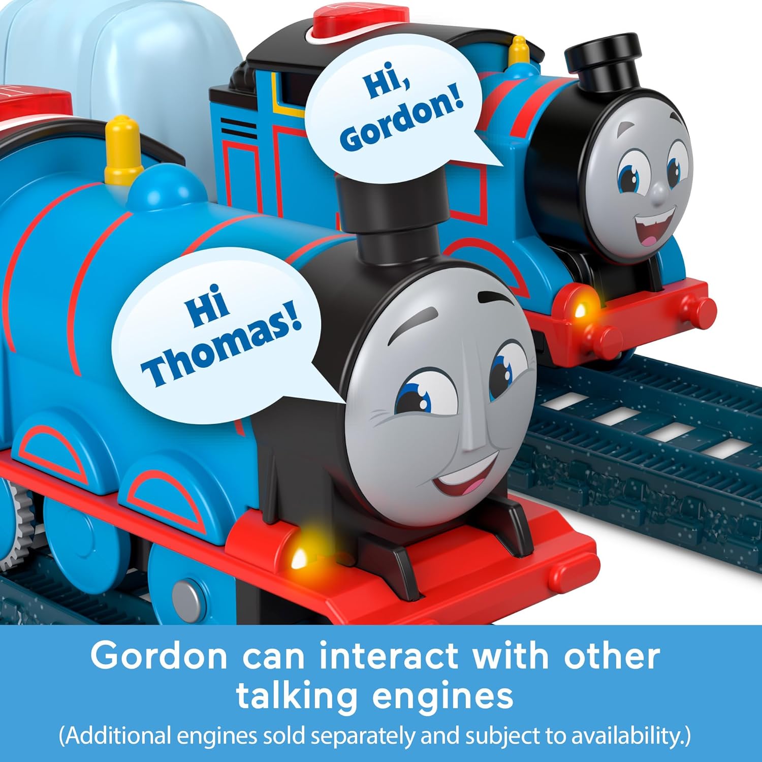 Thomas & Friends Motorized Toy Train Talking Gordon Battery-Powered Engine with Sounds & Phrases for Preschool Kids 3+ Years, UK English Version, HWY29