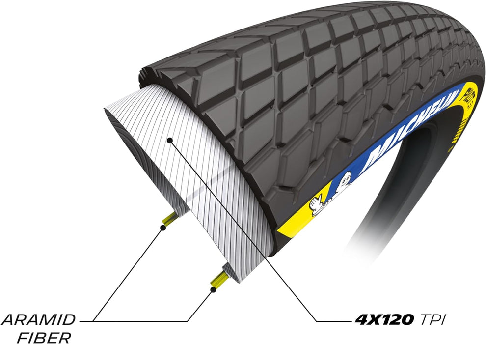 MICHELIN Unisex-Adulto Pneumatico Pilot Sx 20 X1 3/8, Nero, 20" X1