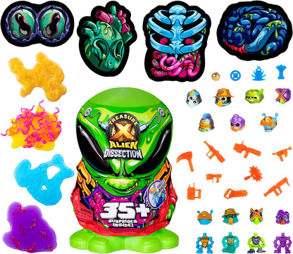 Treasure X Mega Alien Dissection With 35 Plus Surprises Inside, Dissect the 12 Inch Tall Alien, Rescue the 4 Alien Treasure Hunters, Discover Alien Weapons, Stickers, Plus 4 Alien Treasures