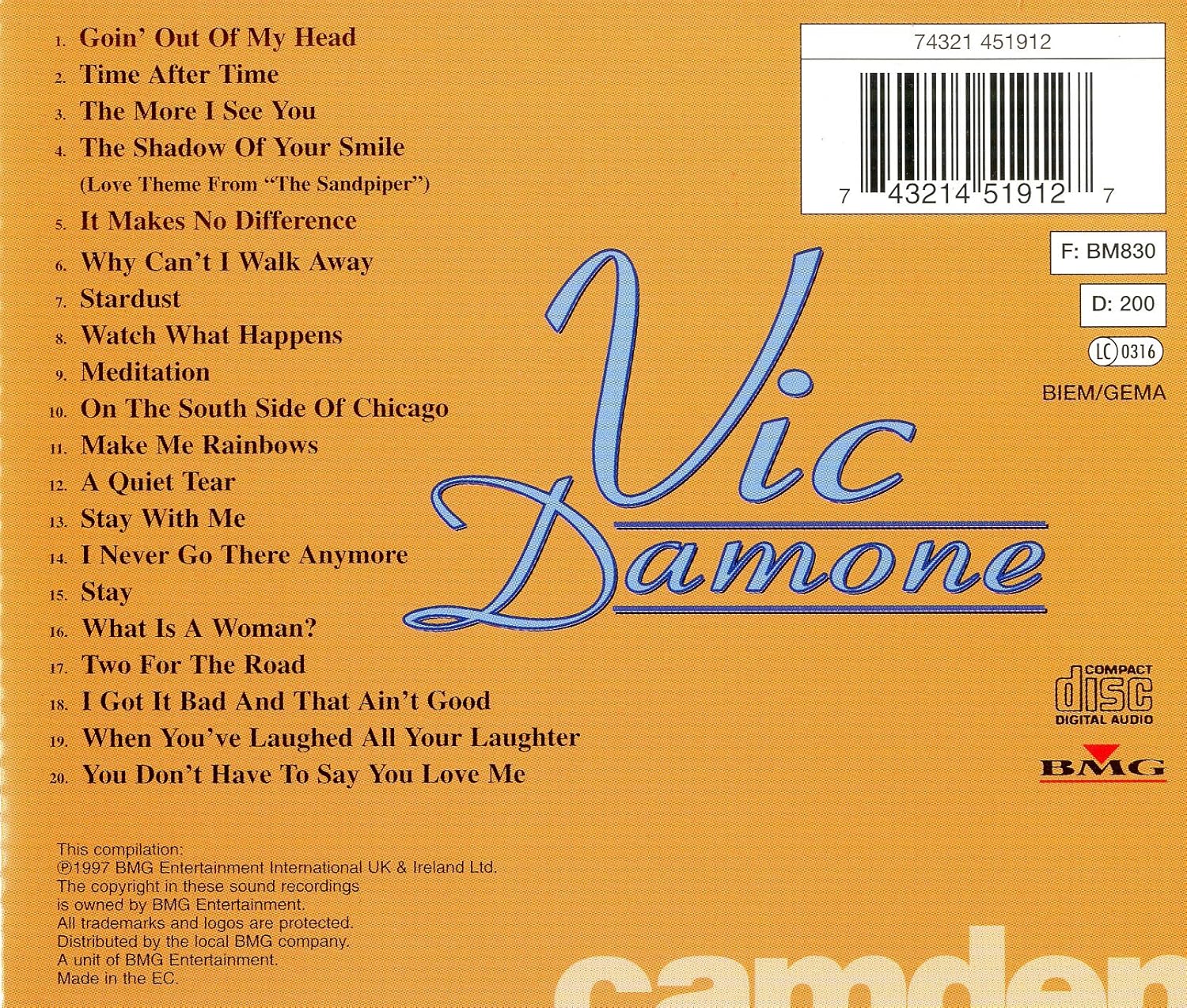 Vic Damone: CAMDEN originals