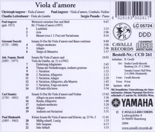 Kammermusik für Viola d'Amore