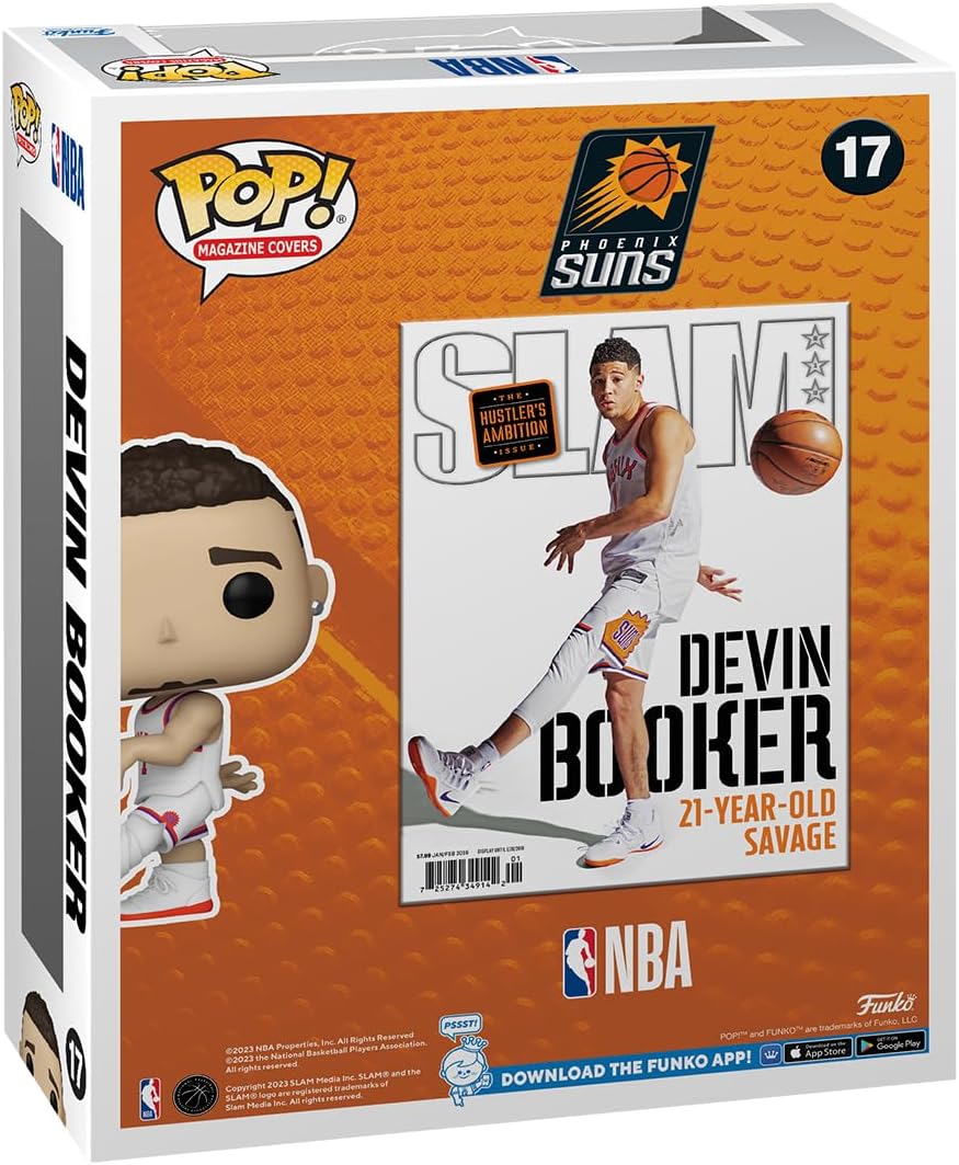 Funko POP! NBA Cover: Slam – Devin Booker - Collectable Vinyl Figure - Gift Idea - Official Merchandise - Toys for Kids & Adults - Sports Fans - Model Figure for Collectors and Display