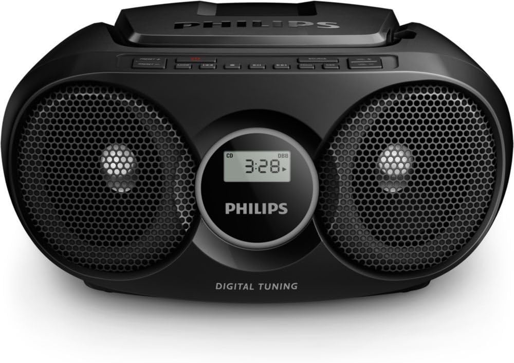 Philips AZ215B CD-Soundmachine (Digital UKW, Audioeingang, 3 Watt, leicht bedienbar) schwarz