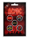 Ac/Dc Button Badge Pwr Up Band Logo Official 5 X Pin Button Size One Size
