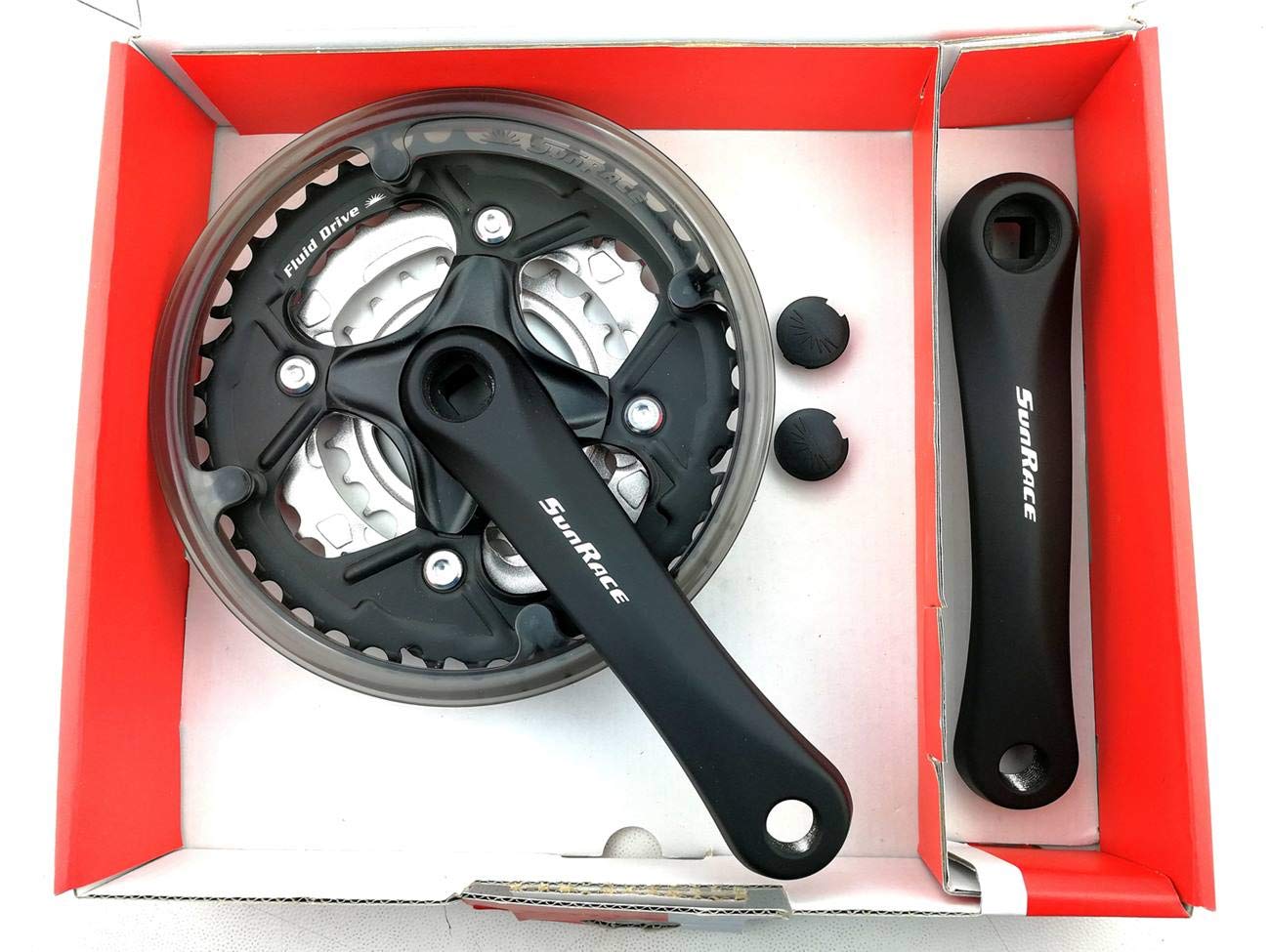 SunRace FCM513 - 7/8 Speed 42/34/24T Junior 152mm Chainset [Black]