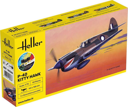 Heller - 1/72 Starter Kit P-40 Kitty Hawk