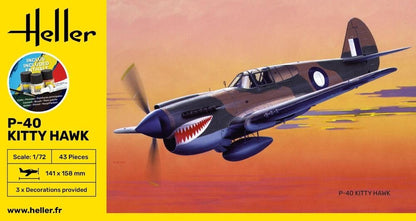 Heller - 1/72 Starter Kit P-40 Kitty Hawk