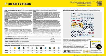 Heller - 1/72 Starter Kit P-40 Kitty Hawk
