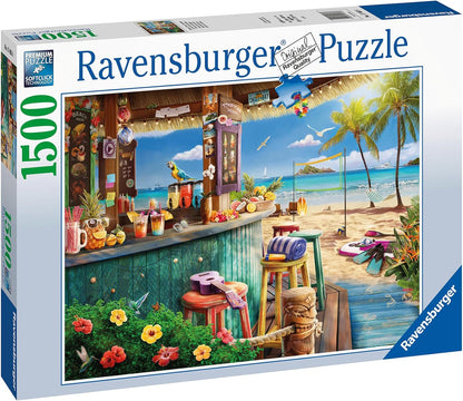 Ravensburger Beach Bar Breezes 1500 Piece Jigsaw Puzzles for Adults and Kids Age 12 Years Up - Ocean Landscape