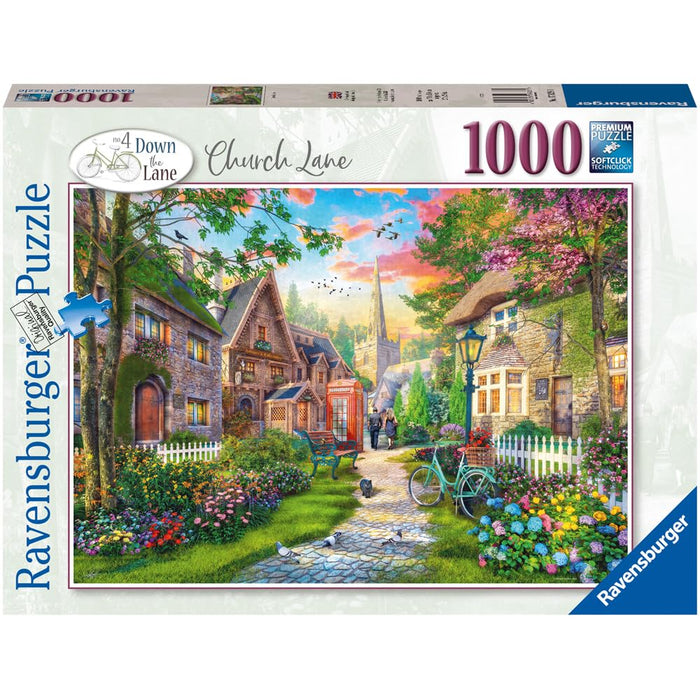 Ravensburger Down the Lane No. 4 Church Lane 1000 Piece Jigsaw Puzzles for Adults and Kids Age 12 Years Up - Easter Gifts for Adults
