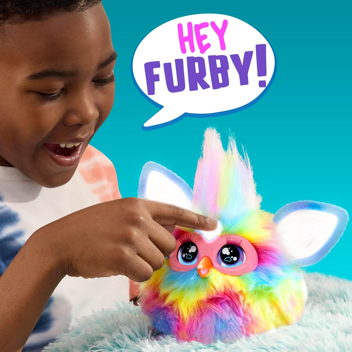 Furby Tie Dye, 15 accesorios de moda, juguetes interactivos de peluche para niñas y niños de 6 años, animatronic activado por voz
