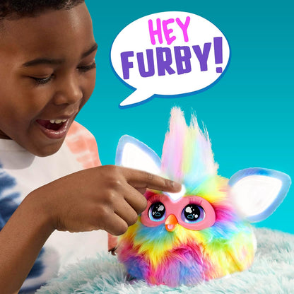 Furby Tie Dye, 15 accesorios de moda, juguetes interactivos de peluche para niñas y niños de 6 años, animatronic activado por voz