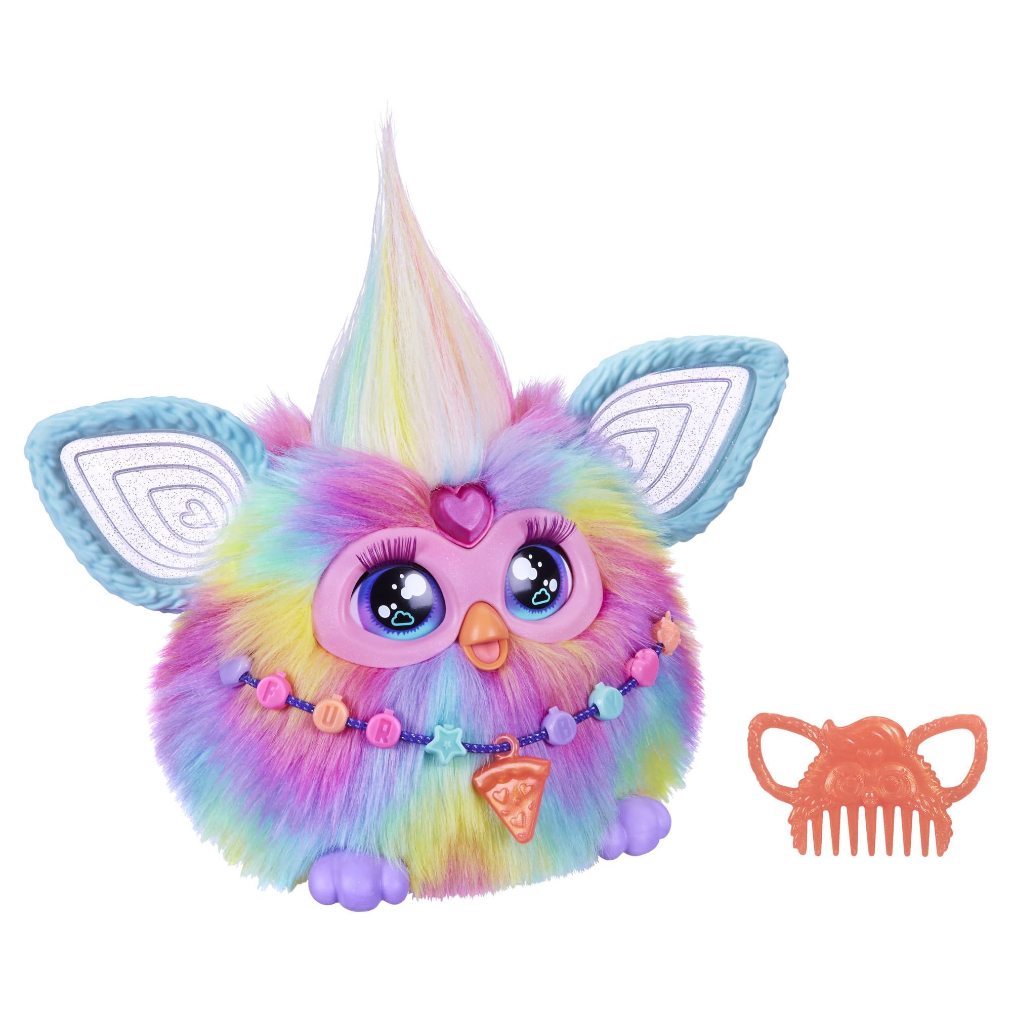 Furby Tie Dye, 15 accesorios de moda, juguetes interactivos de peluche para niñas y niños de 6 años, animatronic activado por voz