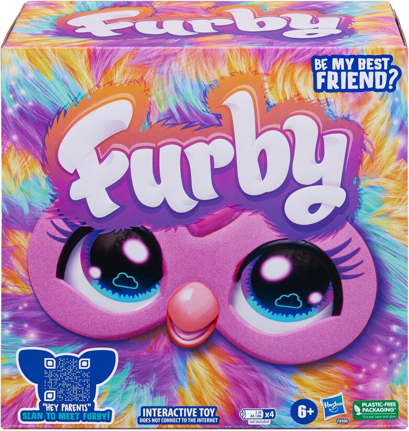 Furby Tie Dye, 15 accesorios de moda, juguetes interactivos de peluche para niñas y niños de 6 años, animatronic activado por voz