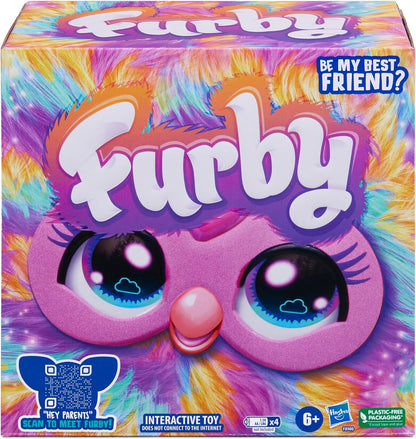 Furby Tie Dye, 15 accesorios de moda, juguetes interactivos de peluche para niñas y niños de 6 años, animatronic activado por voz