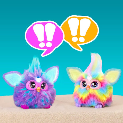 Furby Tie Dye, 15 accesorios de moda, juguetes interactivos de peluche para niñas y niños de 6 años, animatronic activado por voz