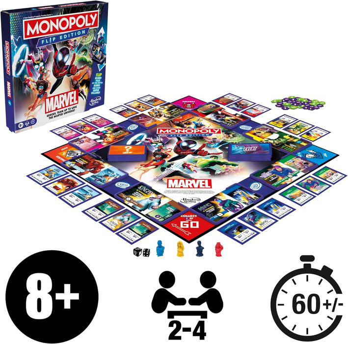 Monopoly Flip Edition: Marvel - Juego de Mesa