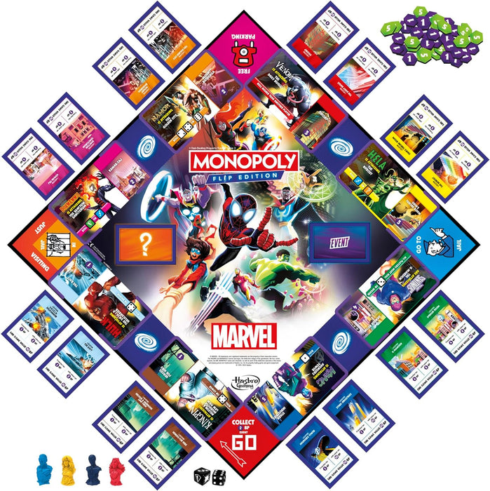 Monopoly Flip Edition: Marvel - Juego de Mesa