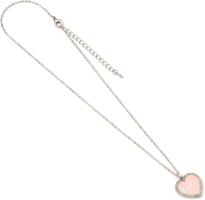 Barbie™ ️ Roze emaille hart hanger ketting met kristal, Eén maat, Zink, Barbie™ Rosa Emaille-Herz-Anhänger-Halskette mit Kristall, Einheitsgröße, Zink