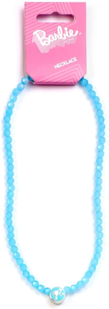 Barbie™ Blaue Perlen-Halskette, Silhouetten-Anhänger, Einheitsgröße, Zink