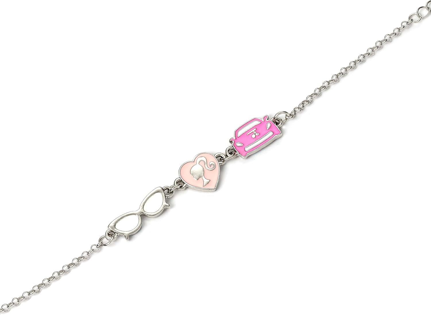 Barbie™️ Charm Bracelet with three classic Charms - Silhouette, Glasses and Corvette
