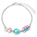 Barbie™ Charm-Armband mit drei emaillierten lustigen Anhängern – Silhouette, Skate und Wohnmobil, Einheitsgröße, Zink