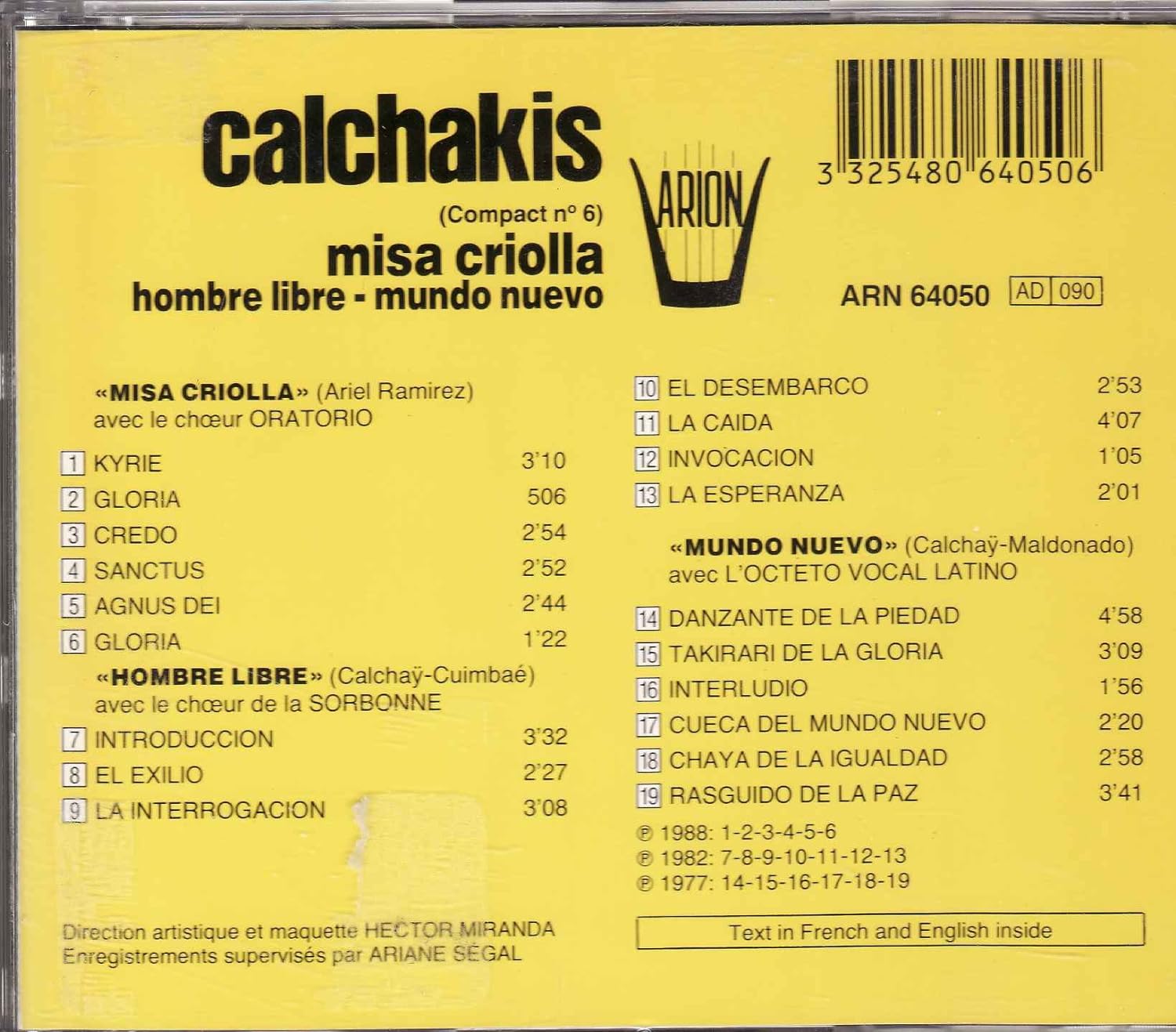 Calchakis:Messa Creola, Cantate (Vol.6