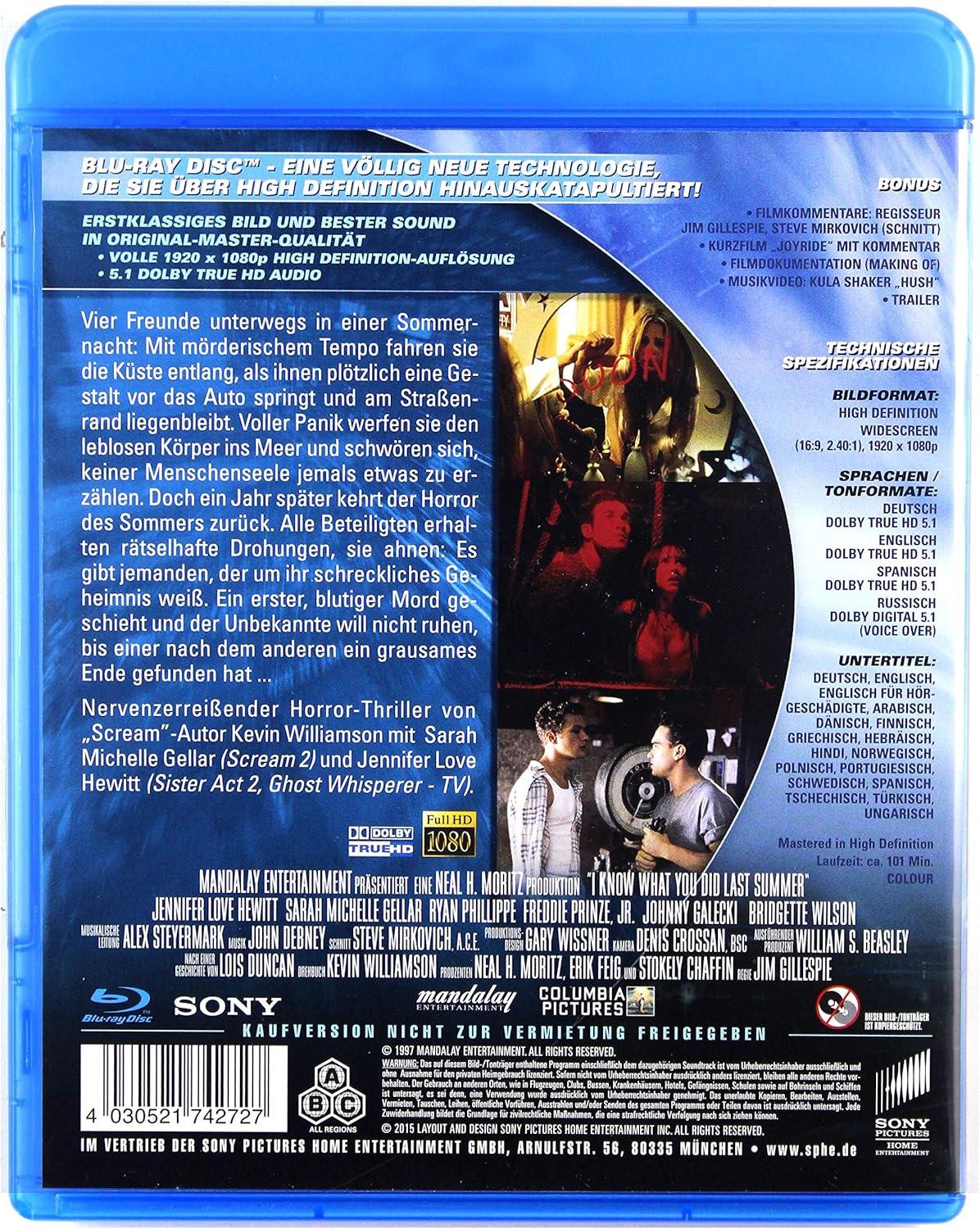 Ich weiß, was du letzten Sommer getan hast (FSK 16 Jahre) Blu-Ray