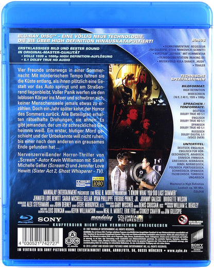 Ich weiß, was du letzten Sommer getan hast (FSK 16 Jahre) Blu-Ray