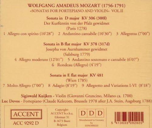 Violin Sonatas Vol. 2 (Kuijken, Devos)