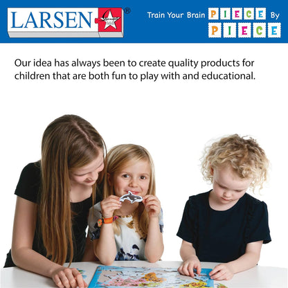 Larsen NB3 Dinosaurs from the Cretaceous Period Jigsaw Puzzle for Kids, Neutral Edition - 57 Piece Puzzle |Children Learning and Development | Boxless Tray & Frame Included | Made in Norway