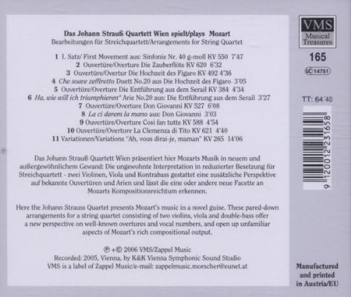 Arrangements for String Quartets (Johann Strauss Quartet)