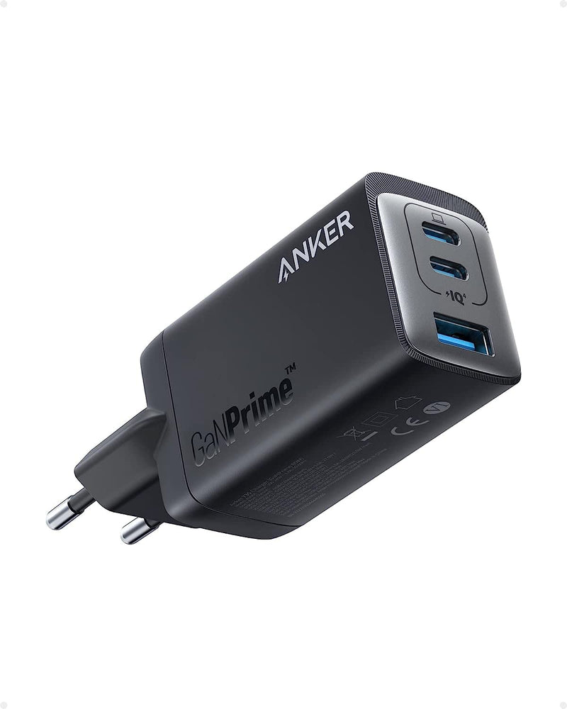 Anker Cargador USB C, Cargador Anker 735 (GaNPrime 65W), Cargador rápido y Compacto de 3 Puertos para MacBook Pro/Air, iPad Pro, Galaxy S22/S21, HP Spectre, Note 20/10+, iPhone 13/Pro, Pixel, etc.
