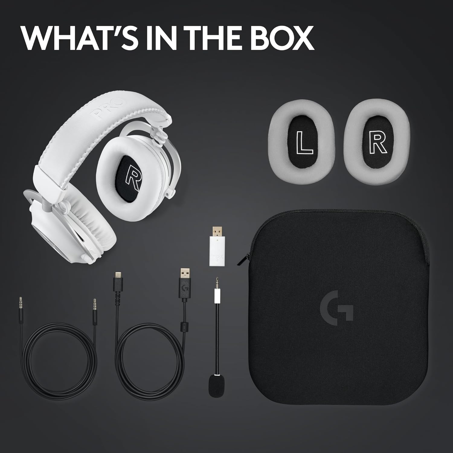 Logitech G PRO X 2 LIGHTSPEED Auriculares Gaming Inalámbricos, Micrófono Brazo Desmontable, Transductores Grafeno 50 mm, DTS:X 2.0-7.1 Surround, Bluetooth/USB/3.5 mm,PC,PS4,PS5,Nintendo Switch, Blanco