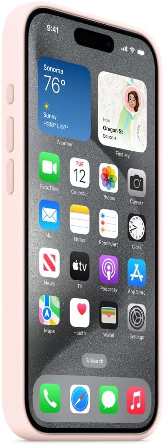 Apple - Back Cover For Mobile Phone - Magsafe Compatibility - Silicone - Light Pink - For Iphone 15 Pro