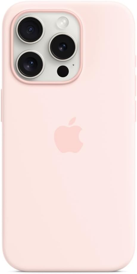 Apple - Back Cover For Mobile Phone - Magsafe Compatibility - Silicone - Light Pink - For Iphone 15 Pro