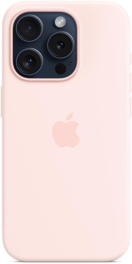 Apple - Back Cover For Mobile Phone - Magsafe Compatibility - Silicone - Light Pink - For Iphone 15 Pro